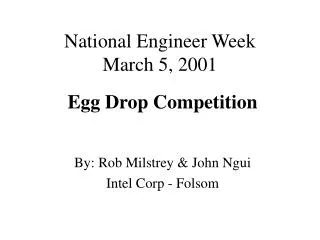 National Engineer Week March 5, 2001