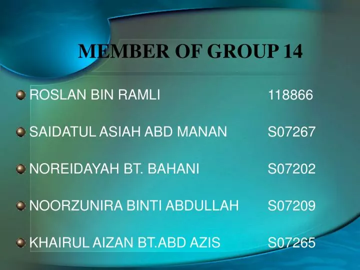 member of group 14