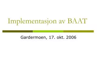 implementasjon av baat
