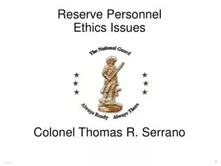 Reserve Personnel Ethics Issues