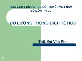 o l ng trong d ch t h c