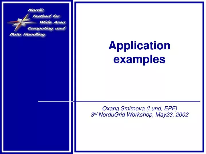 application examples