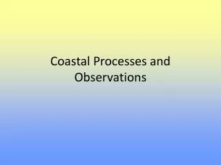 Coastal Processes and Observations