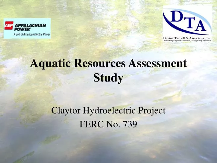 aquatic resources assessment study claytor hydroelectric project ferc no 739