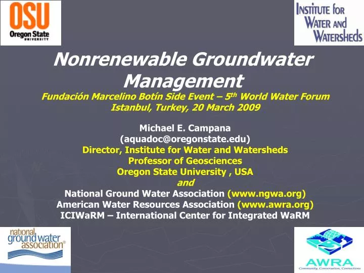 nonrenewable groundwater management