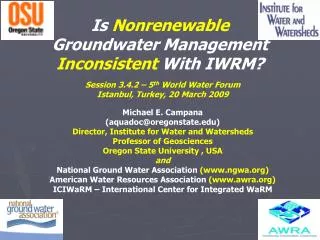 Is Nonrenewable Groundwater Management Inconsistent With IWRM?