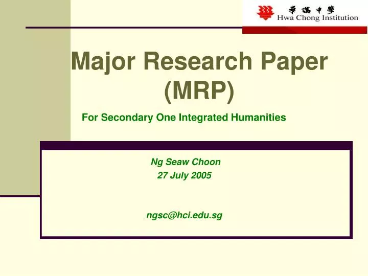 major research paper mrp