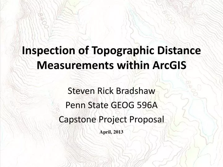 inspection of topographic distance measurements within arcgis
