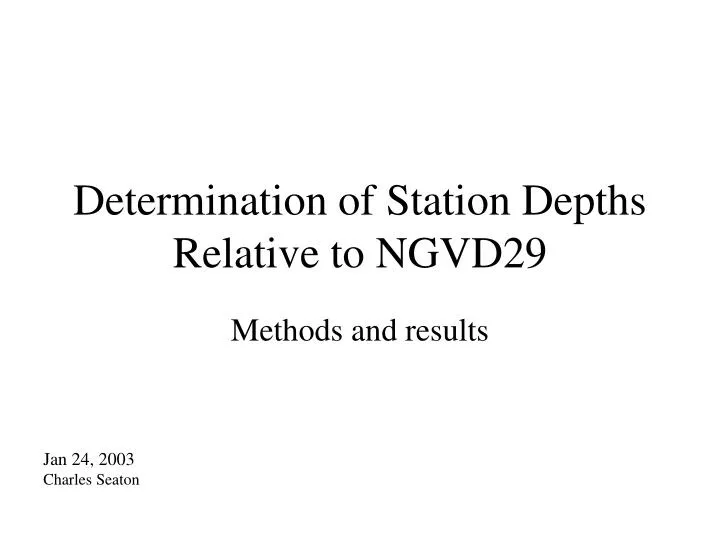 determination of station depths relative to ngvd29