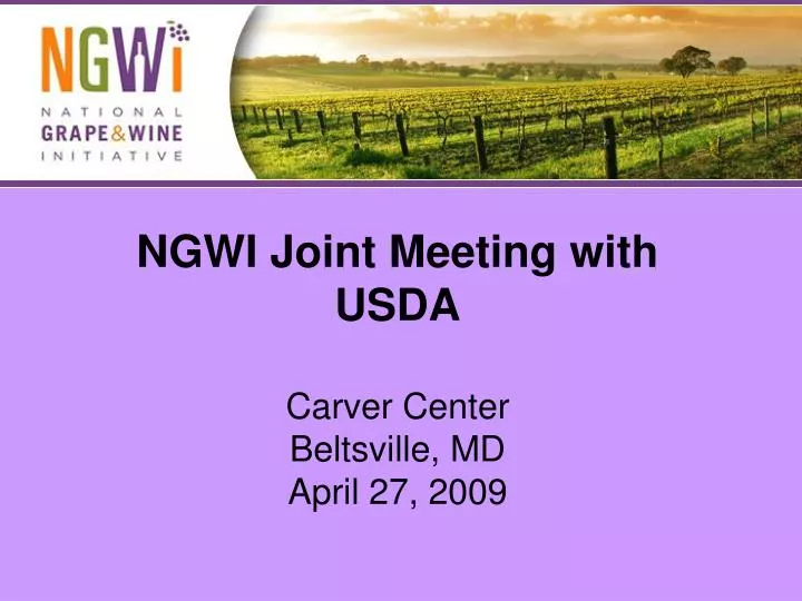 ngwi joint meeting with usda carver center beltsville md april 27 2009