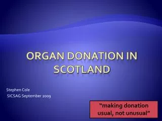 Organ Donation in Scotland