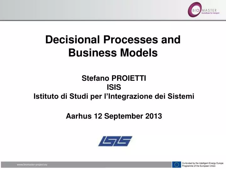 decisional processes and business models