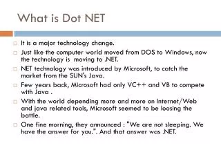 What is Dot NET