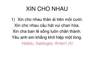 xin cho nhau