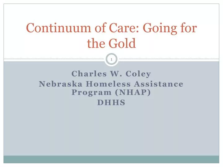 continuum of care going for the gold