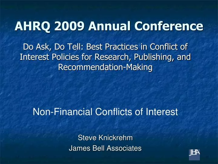 ahrq 2009 annual conference