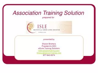 Association Training Solution prepared for