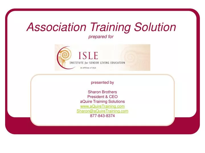 association training solution prepared for