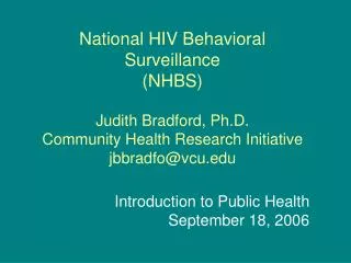 Introduction to Public Health September 18, 2006