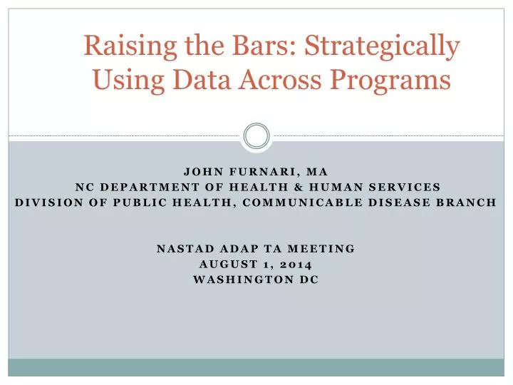 raising the bars strategically using data across programs