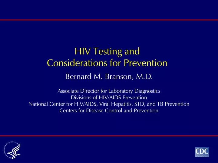 hiv testing and considerations for prevention