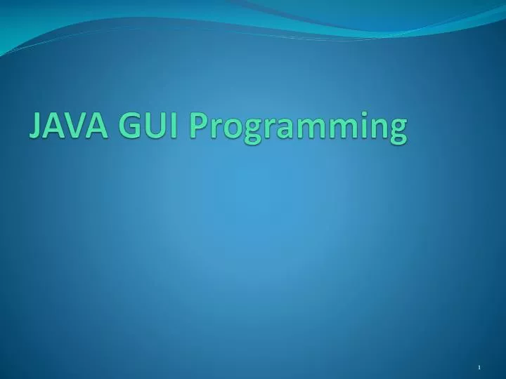java gui programming