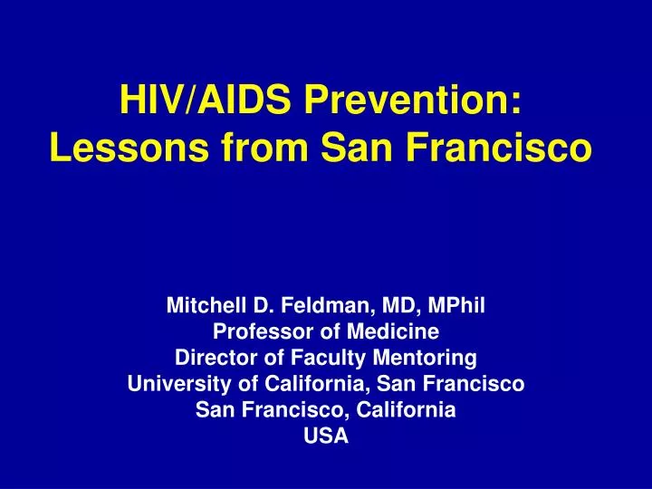 hiv aids prevention lessons from san francisco