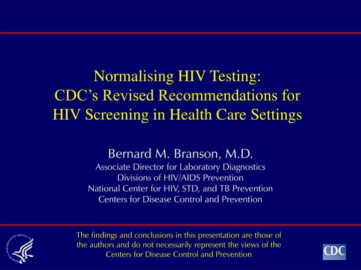 normalising hiv testing cdc s revised recommendations for hiv screening in health care settings