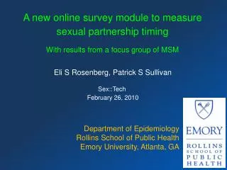 A new online survey module to measure sexual partnership timing