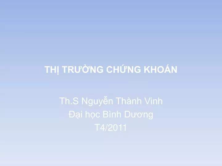 th tr ng ch ng kho n