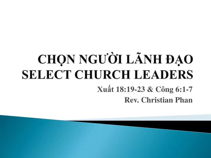 ch n ng i l nh o select church leaders