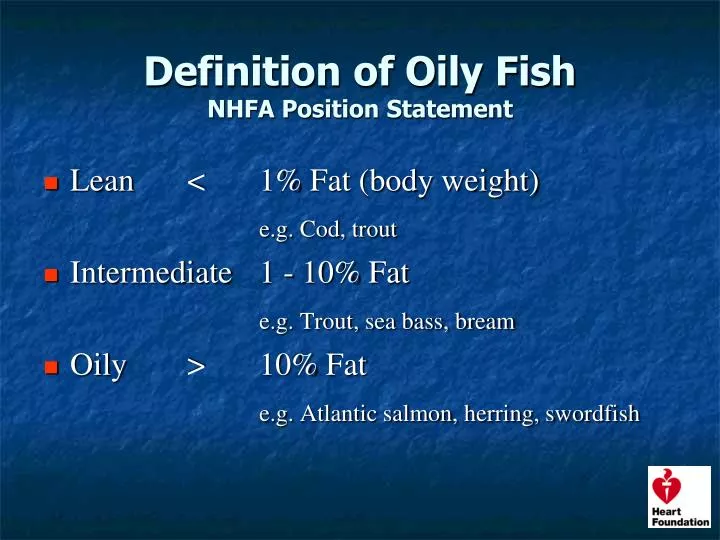definition of oily fish nhfa position statement