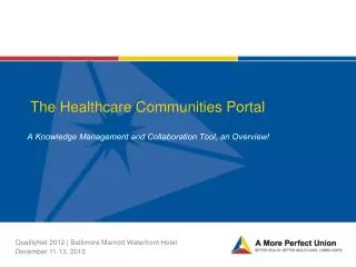 The Healthcare Communities Portal