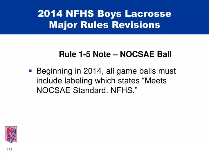 2014 nfhs boys lacrosse major rules revisions