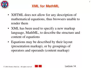 XML for MathML