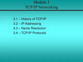 Module 3 TCP/IP Networking