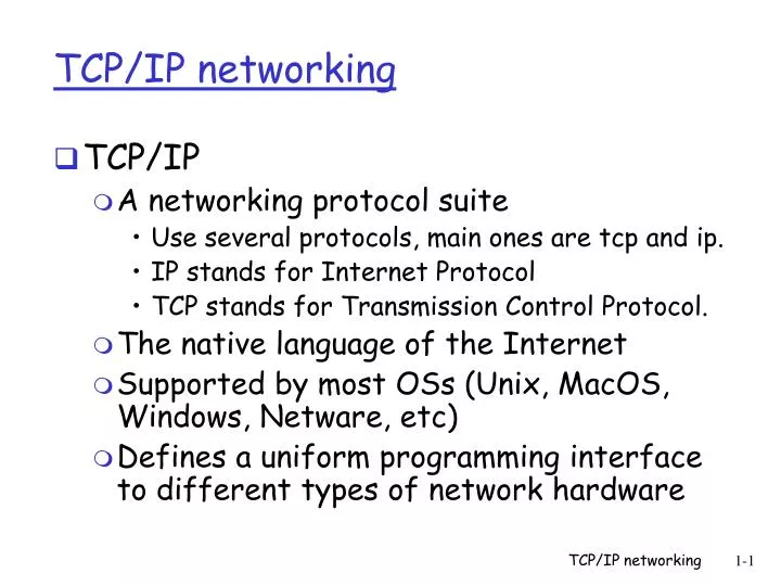 tcp ip networking