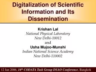 Digitalization of Scientific Information and Its Dissemination