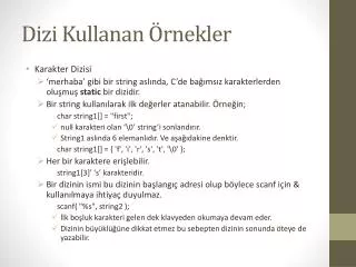dizi kullanan rnekler