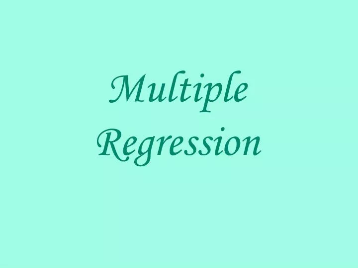 multiple regression