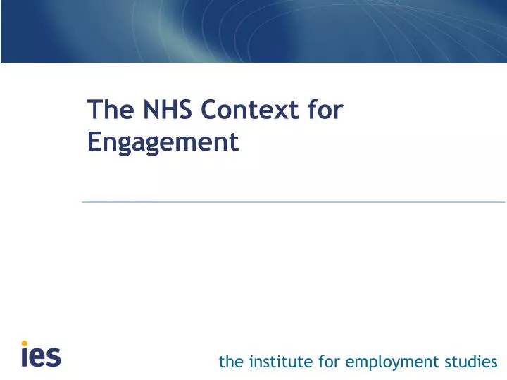 the nhs context for engagement