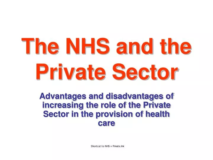 the nhs and the private sector