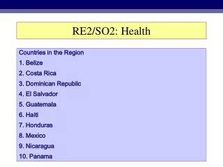 RE2/SO2: Health