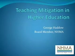 Teaching Mitigation in Higher Education