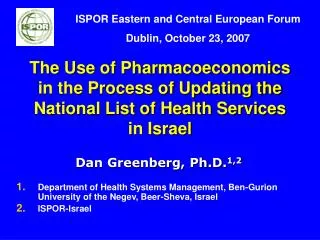 Dan Greenberg, Ph.D. 1,2