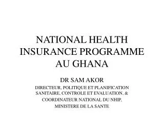 national health insurance programme au ghana