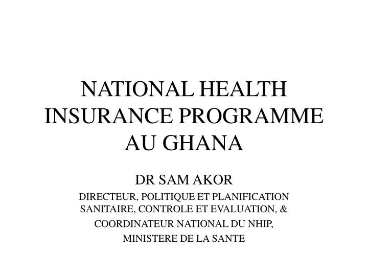 national health insurance programme au ghana