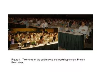Figure 1. Two views of the audience at the workshop venue, Phnom Penh Hotel