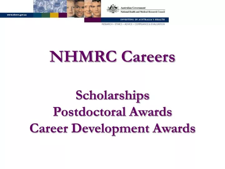 nhmrc careers scholarships postdoctoral awards career development awards