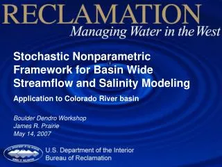Stochastic Nonparametric Framework for Basin Wide Streamflow and Salinity Modeling